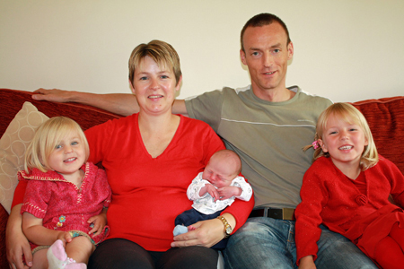 Neil and Gillian MacNicol with Isla, Keri and baby Campbell