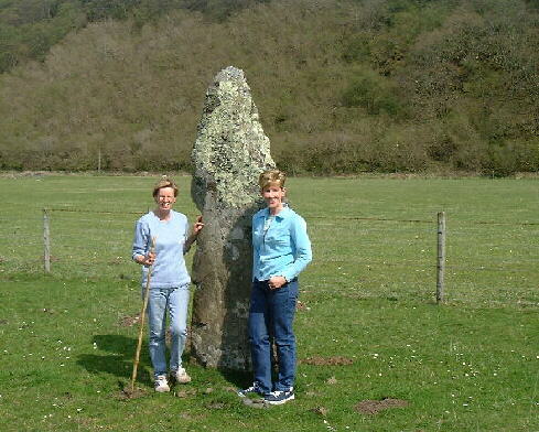 Anne and Morag at the Standing Stone
